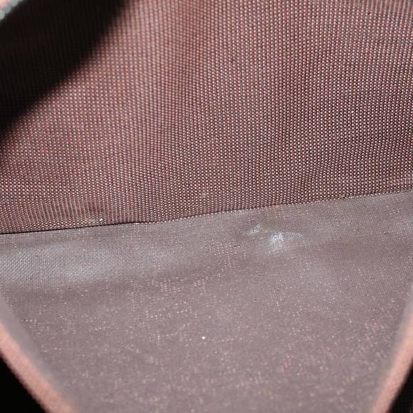 HERMES Her Line MM Hand Bag Canvas Brown Auth bs7825 - Picture 12 of 16